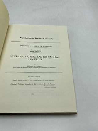 Lower California and Its Natural Resources: National Academy Of Sciences, Volume XVI, First Memoir