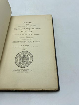 Abstract Of The Proceedings Of The Virginia Company Of London, 1619-1624, Prepared From The Records In The Library Of Congress (Volume I)