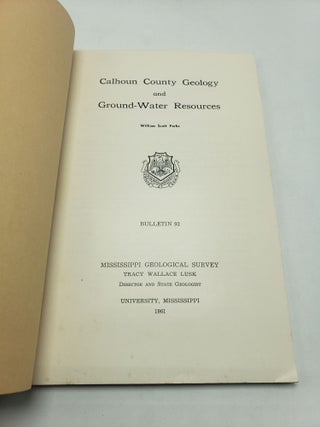 Calhoun County Geology: Ground-Water Resources (Mississippi Geological Bulletin 92)