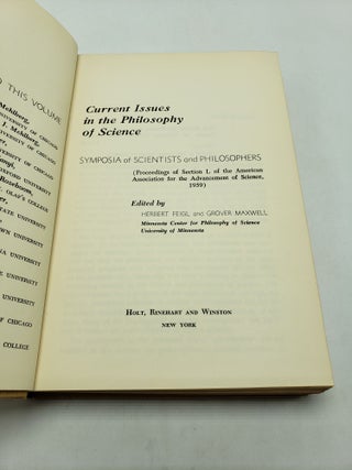 Current Issues in the Philosophy of Science: Symposia of Scientists and Philosophers