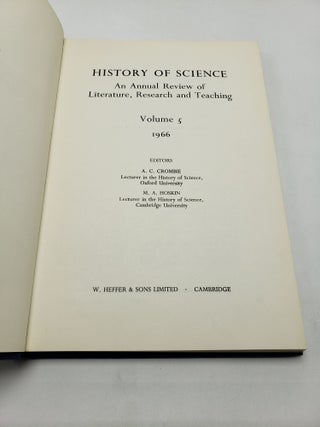 History of Science: An Annual Review of Literature, Research and Teaching (Volume 5)