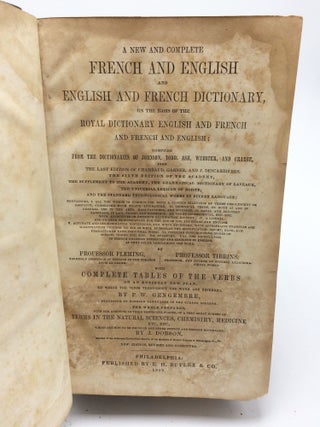 A New And Complete French And English Dictionary