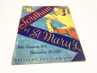Item #4751 Fordham Vs. St Mary's Official Gameday Program November 20, 1937. Football