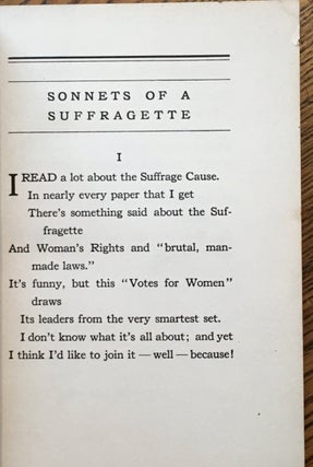 Sonnets of a Suffragette: Including also Love Sonnets of a Manicure, Love Lyrics of a Shop Girl, Love lyrics of a Chauffeur.