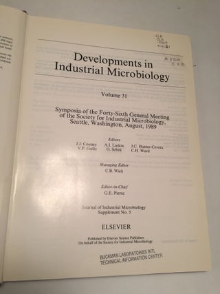 Developments in Industrial Microbiology (Volume 31)