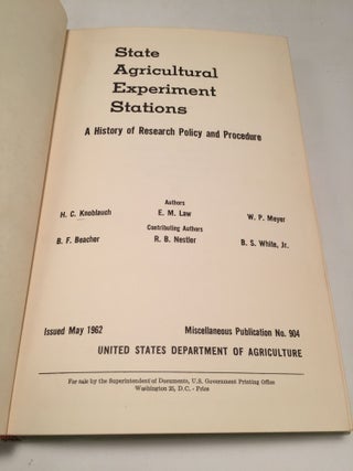 State Agricultural Experiment Stations: A History of Research Policy and Procedure