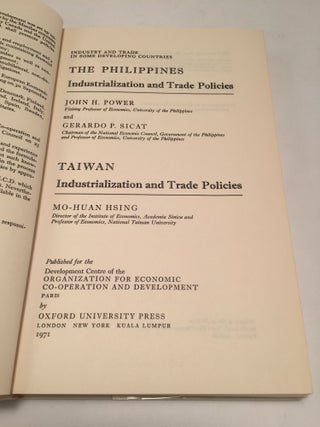 The Philippines. Taiwan: Industrialization and Trade Policies