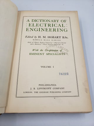 A Dictionary of Electrical Engineering (Volume 1)