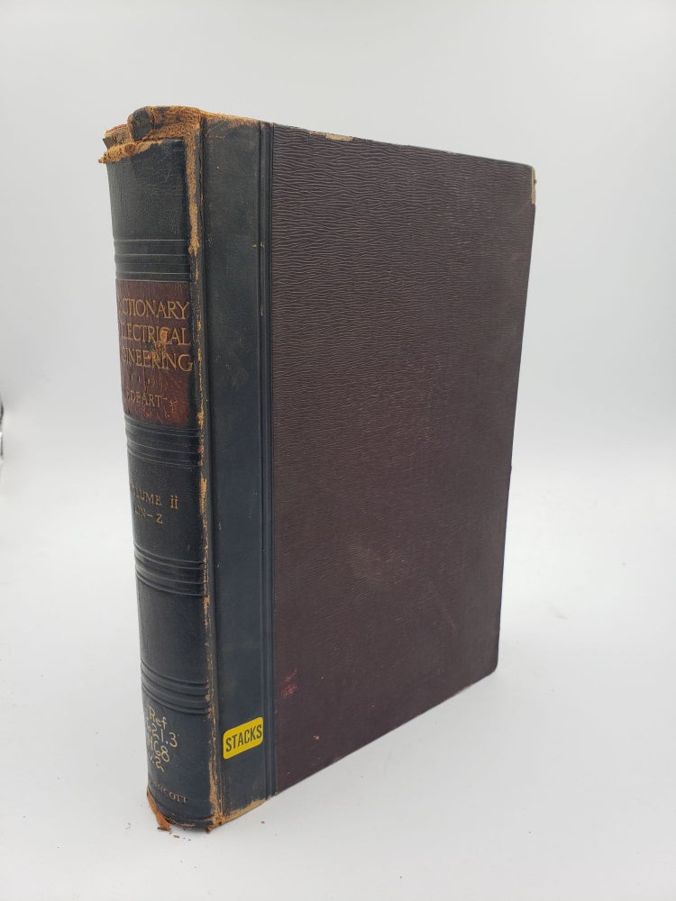Item #9146 A Dictionary of Electrical Engineering (Volume 2). H M. Hobart.