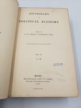 Dictionary of Political Economy (Volume 2)
