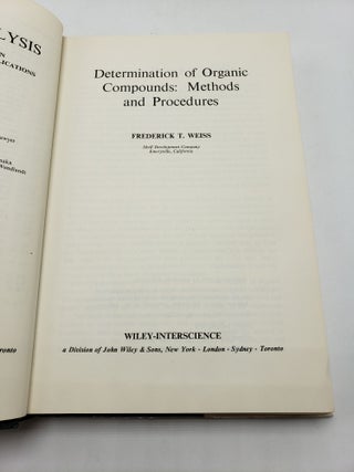 Determination of Organic Compounds: Methods and Procedures