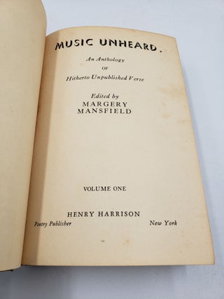 Music Unheard: An Anthology of Hitherto Unpublished Verse (Volume 1)