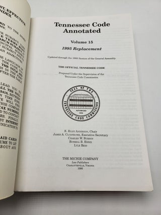 Tennessee Code Annotated: General Index E to M (Volume 15)
